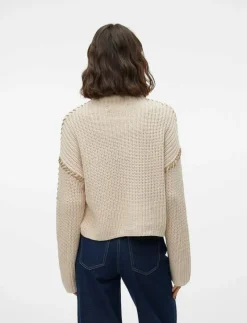 VMNEWCREAM LS FUNNELNECK PULLOVER BOO - Stickat