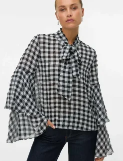 VMSIA LS FLOUNCE TOP WVN GA - Långärmade blusar