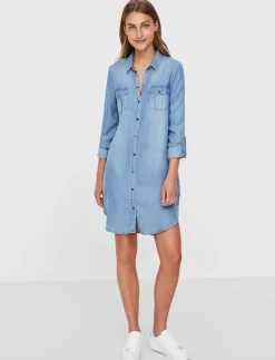 VMSIGGA LS SHORT DRESS LT BL GA NOOS - Korta klänningar