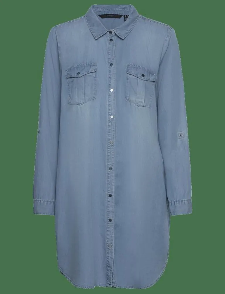 VMSIGGA LS SHORT DRESS LT BL GA NOOS - Korta klänningar