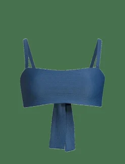 Waffle Bandeau Tie Back Bikini Top - Bikinis