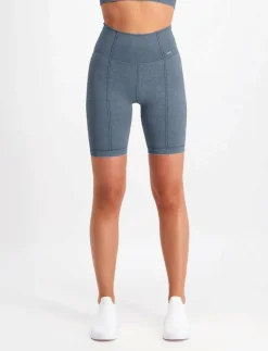 Washed Denim Seamless Biker Shorts - Träningstights