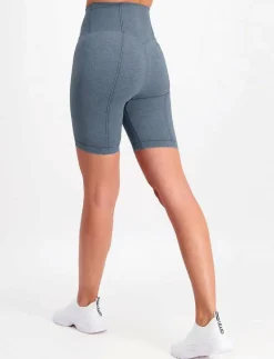 Washed Denim Seamless Biker Shorts - Träningstights