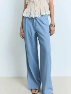 Wide leg lyocell pants with pleats - Vida byxor