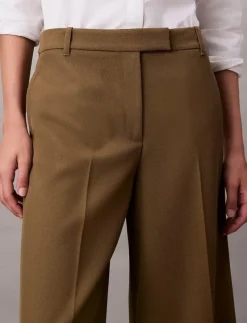 Wool Gaberdine Wide Leg Trouser - Vida byxor