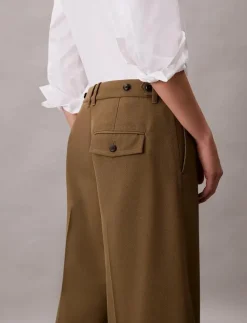 Wool Gaberdine Wide Leg Trouser - Vida byxor