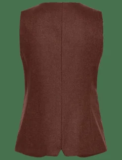 Wool-blend gilet with buttons - Stickade västar