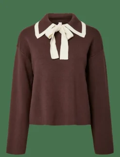 YASJOSIE LS BOW KNIT TOP - Stickat