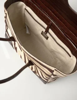 Zebra-Print Canvas Large Tanner Satchel - Handväskor