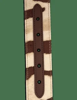 Zebra-Print Wood-Buckle Wide Belt - Skärp