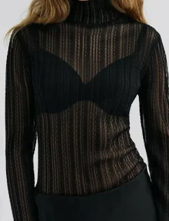 Zelie Sheer Knitted Turtleneck top - Polotröjor