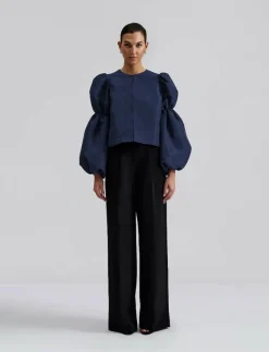 Zoey double pouf sleeve blouse - Långärmade blusar